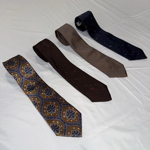 Men's Assorted Christian Dior Necktie Set with Patterns and Solids, 4-Pack - Picture 2 of 3